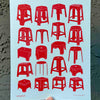 Red Stools Print