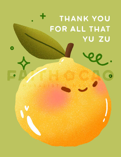 Yuzu Thank You Card