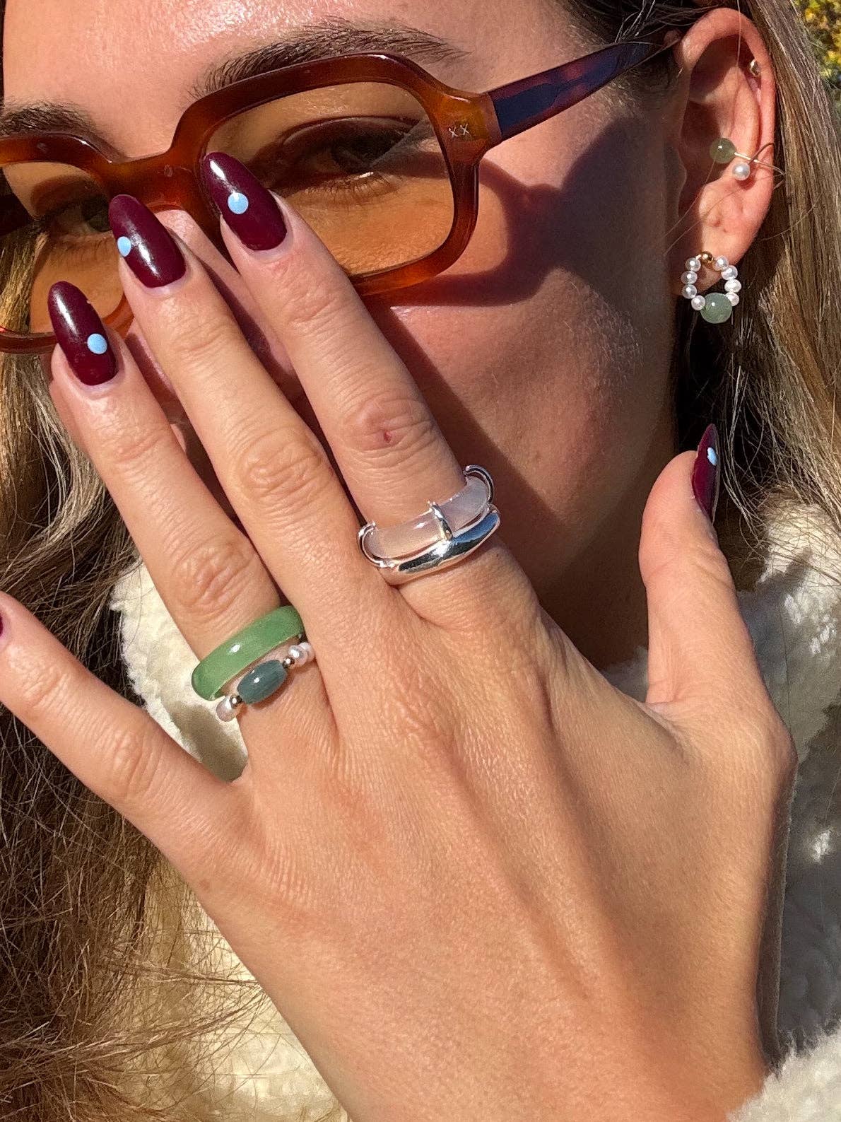 Cove White Gemstone Sculpted Ring