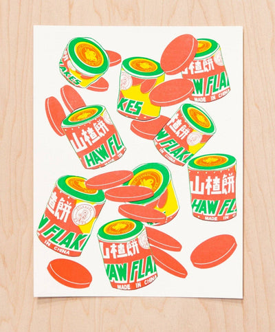 Haw Flake Risograph Print