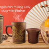 Dragon Print Yi Xing Clay Mug With Strainer