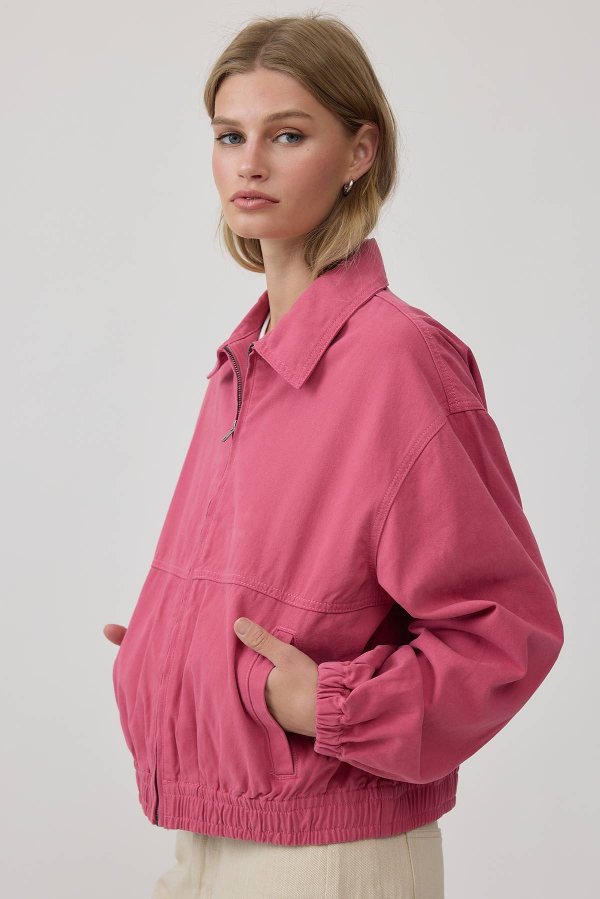 Color Dyed Zip-Up Jacket
