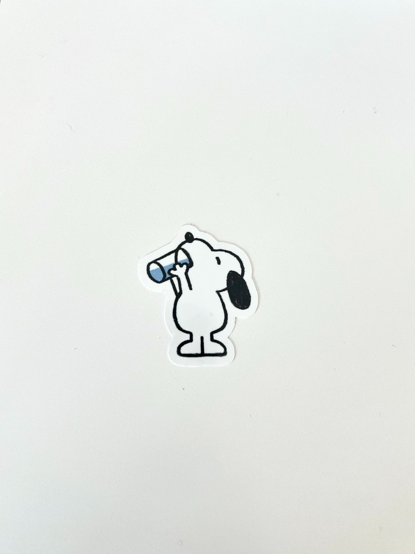 Peanuts Snoopy Drinking Water Glossy Sticker