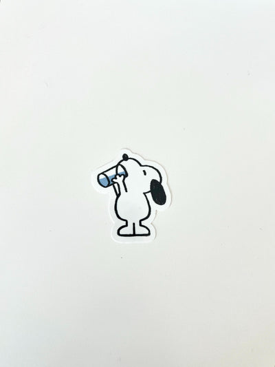 Peanuts Snoopy Drinking Water Glossy Sticker