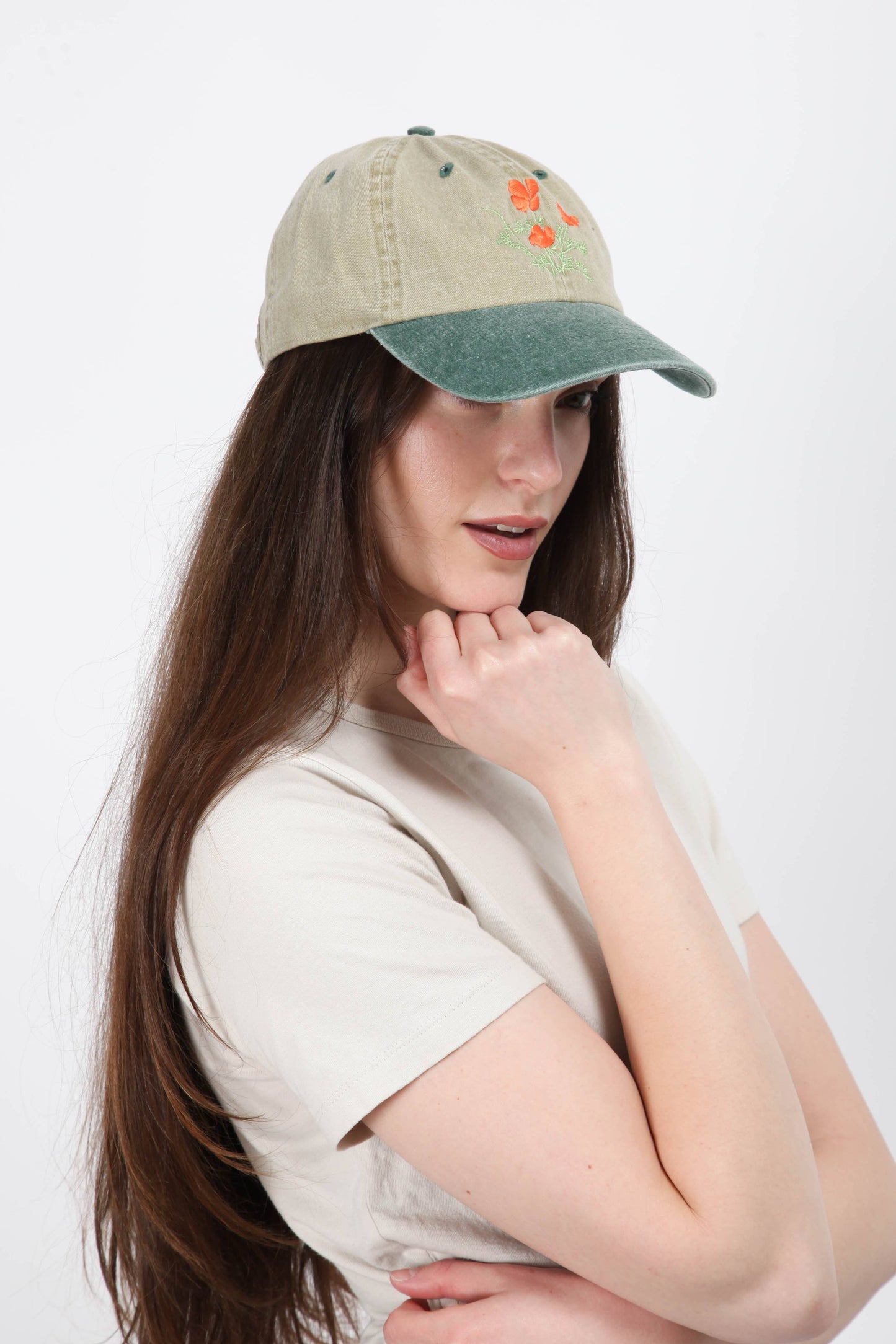 Poppy Cap - Two Tone Green