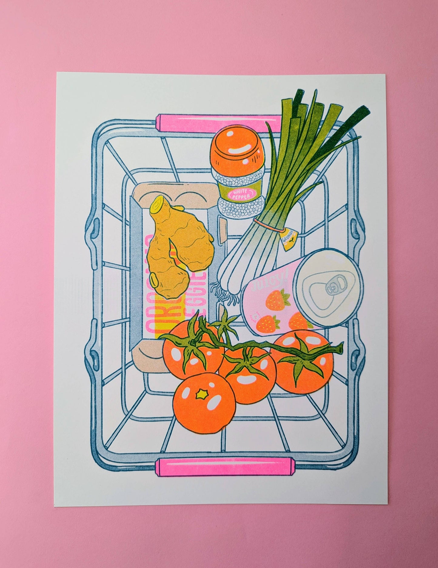 Tomato Egg Risograph Print