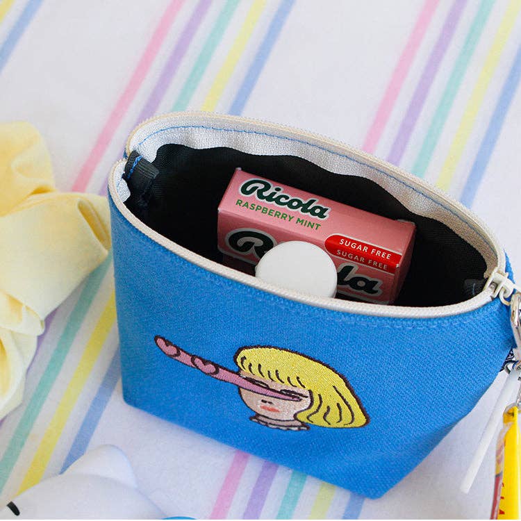 Embroidered Boat Pouch