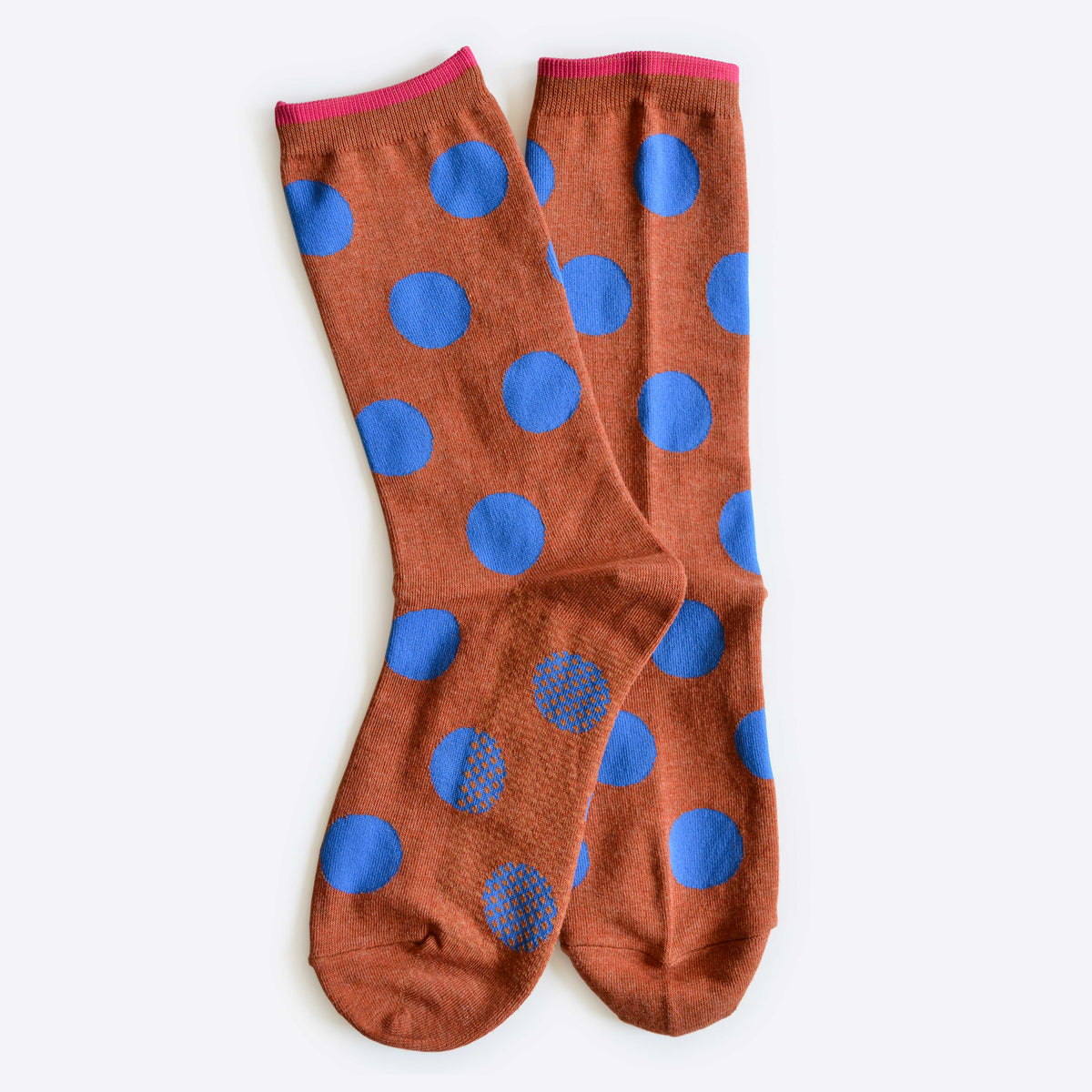 Panhandle Classic Dot Crew Socks — Rust