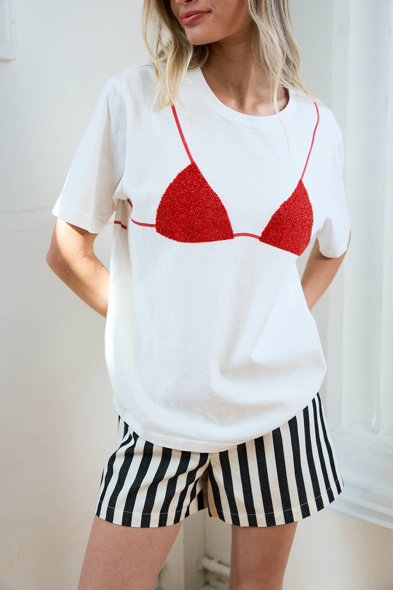 Caviar Print Bikini Graphic Tee