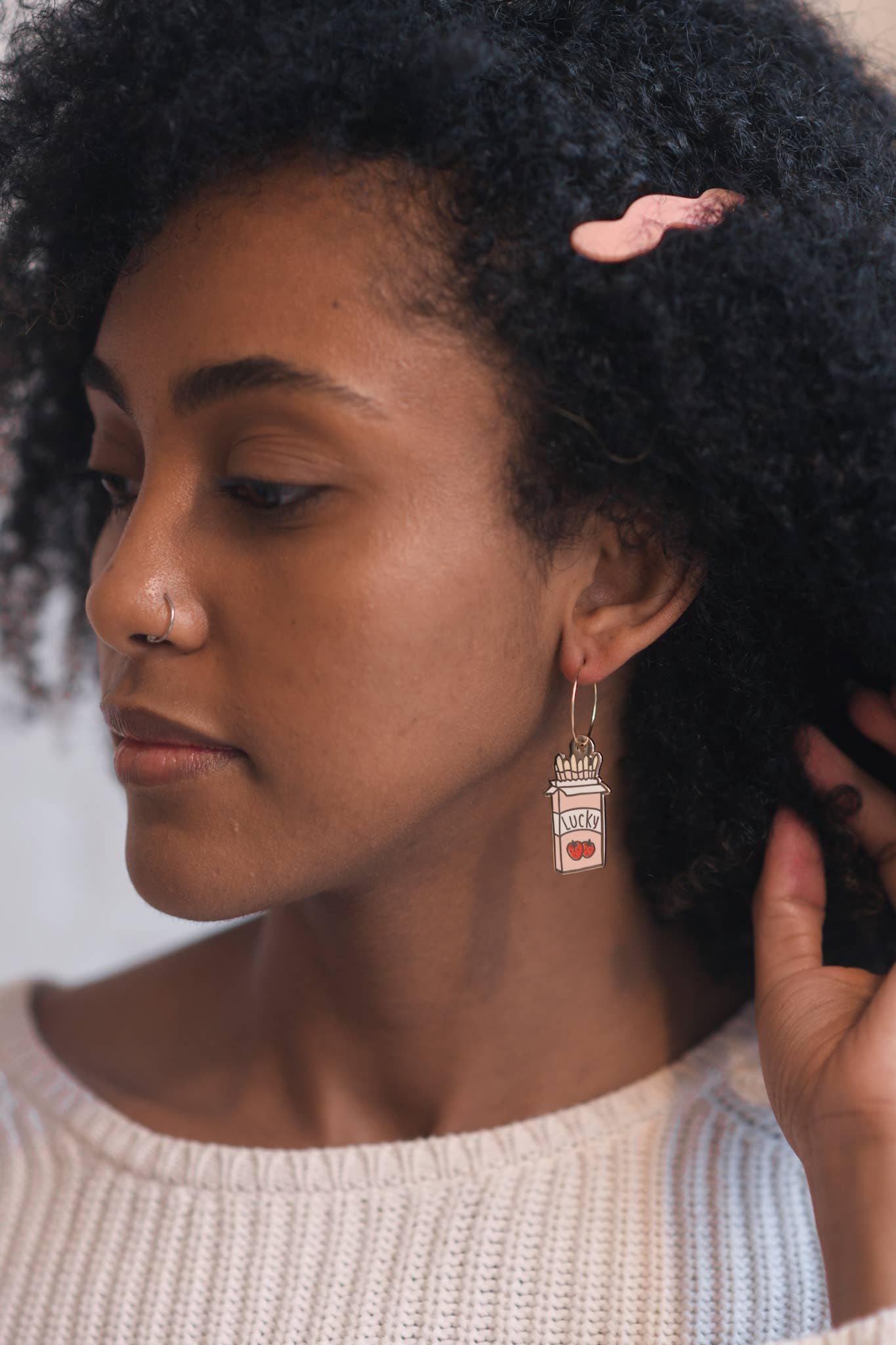 Gold Filled Pocky Hoop Earrings
