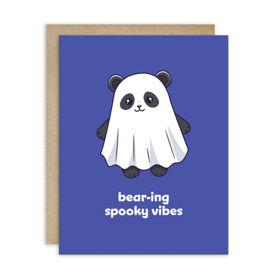 Bear-ing Spooky Panda Vibes Halloween Card