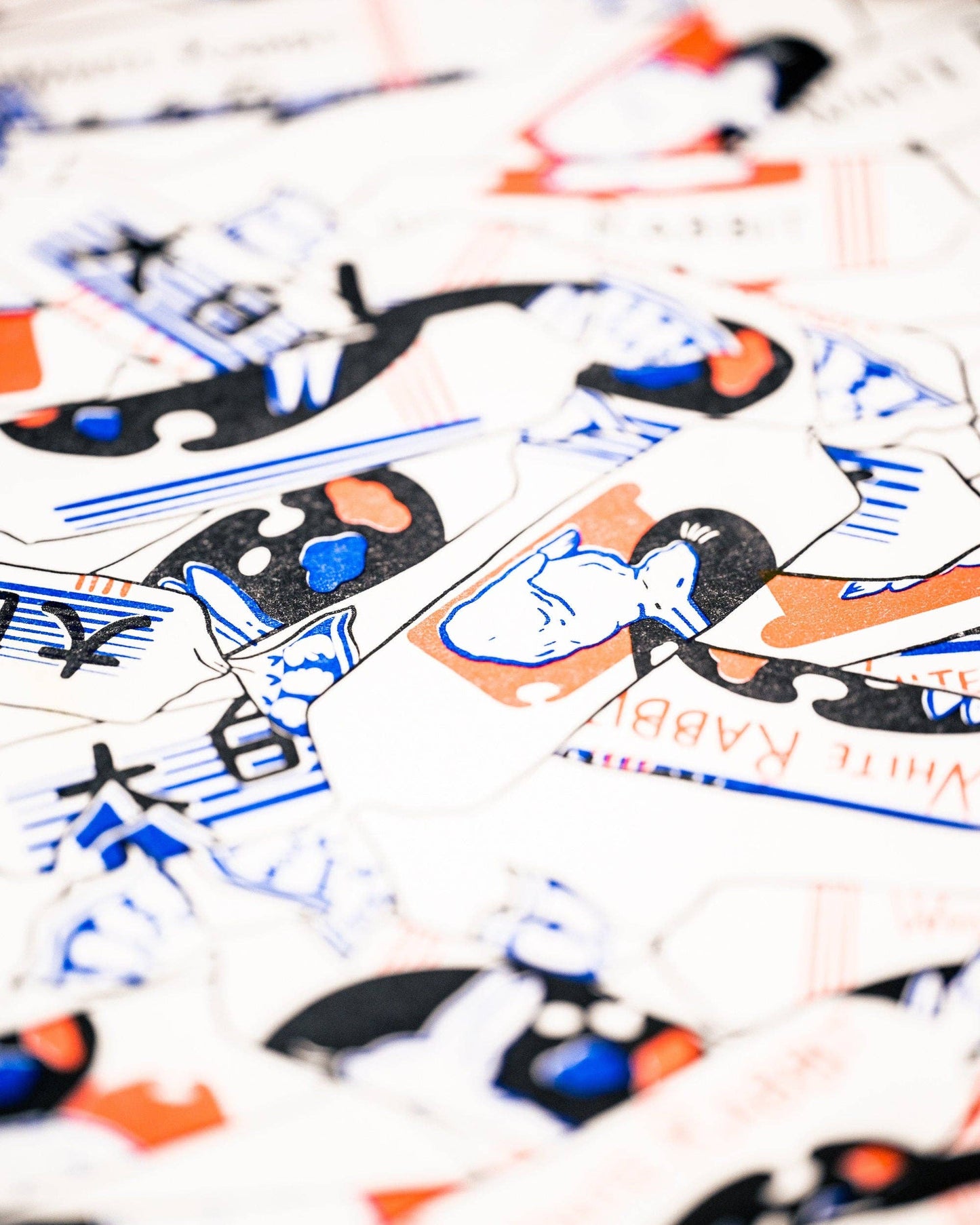 White Rabbit Candy Risograph Print
