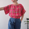 Pink Check Linen Top