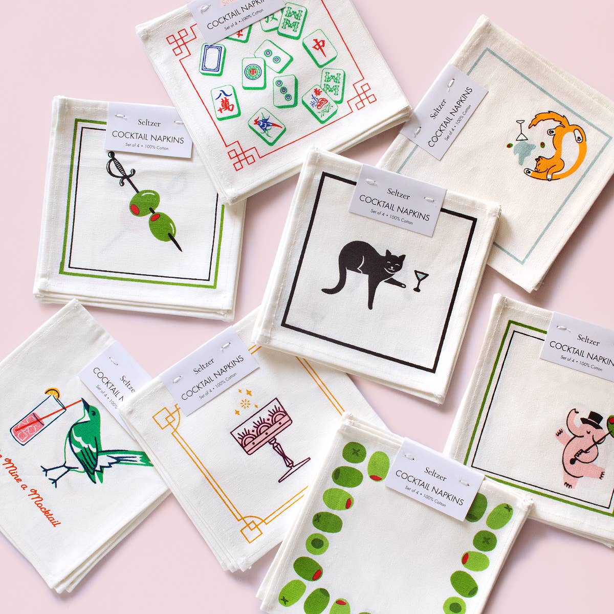 Mah Jong Tiles Cocktail Napkin Set