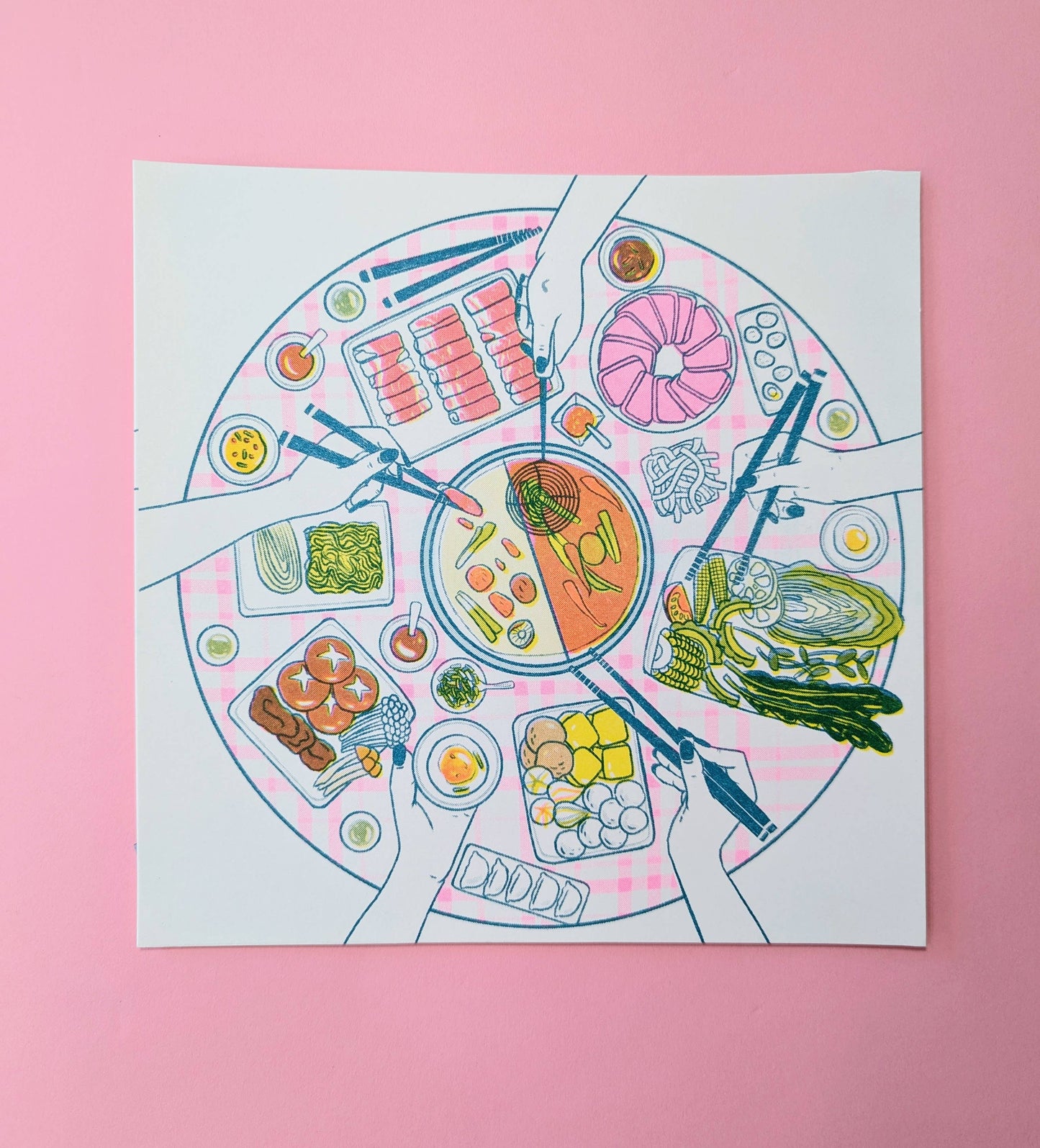 Hot Pot Risograph Print
