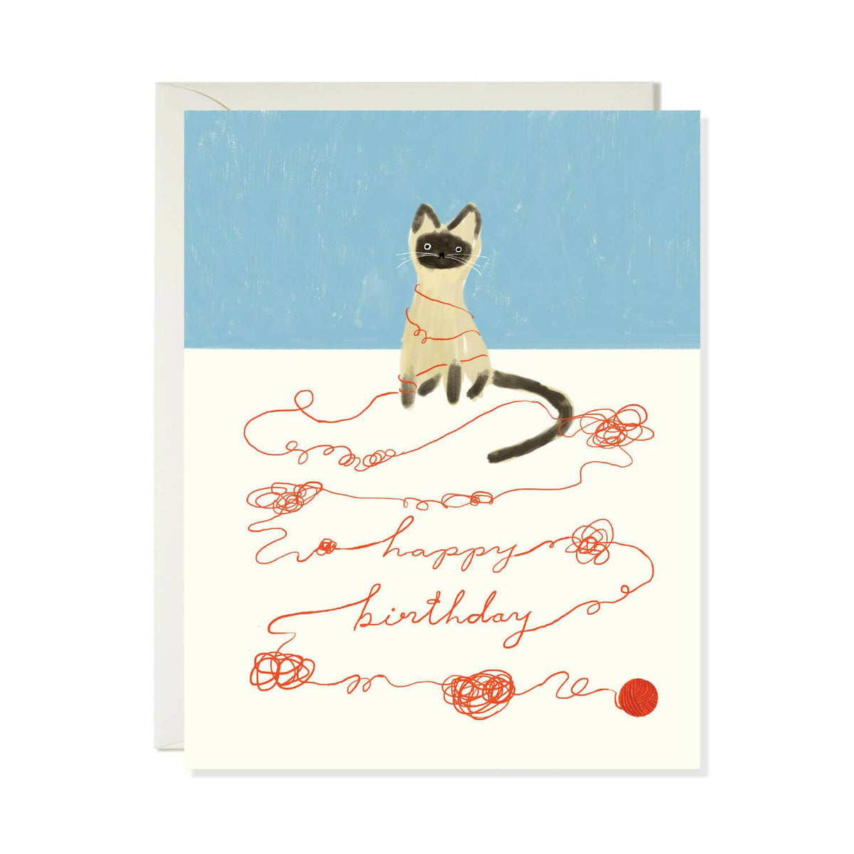 Cat String Birthday Card