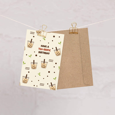 Tea-rrific Milk Tea Birthday Card