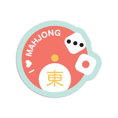 I heart mahjong vinyl sticker