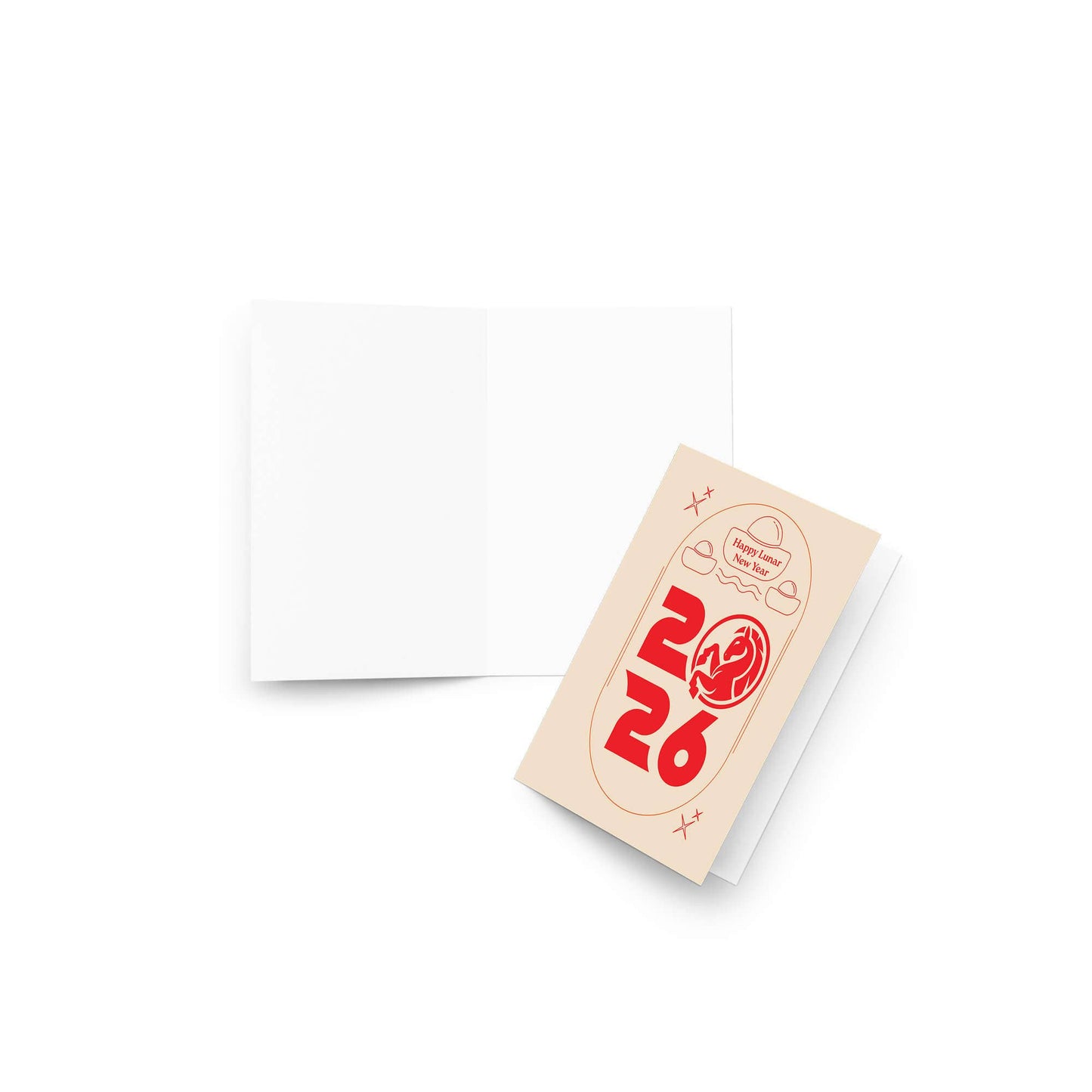 Horse with Ingot Gold Chinese New Year Card