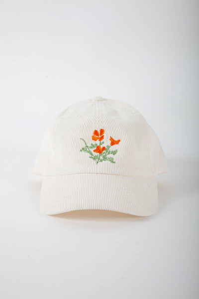 Poppy Cap - Cream Corduroy