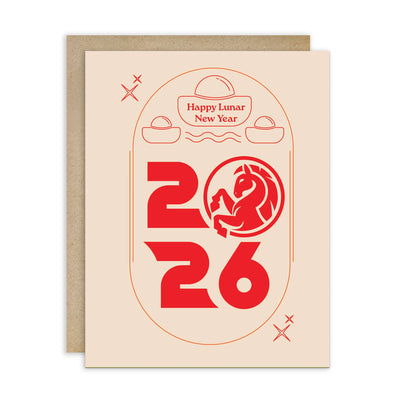 Horse with Ingot Gold Chinese New Year Card