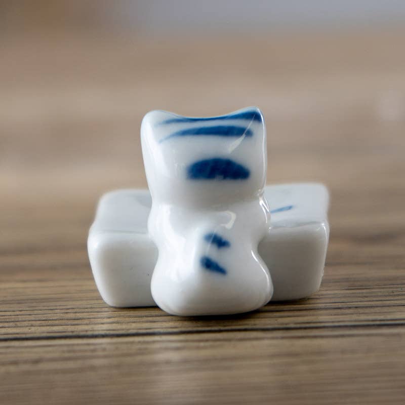 Cat and Fish Porcelain Chopsticks Rest