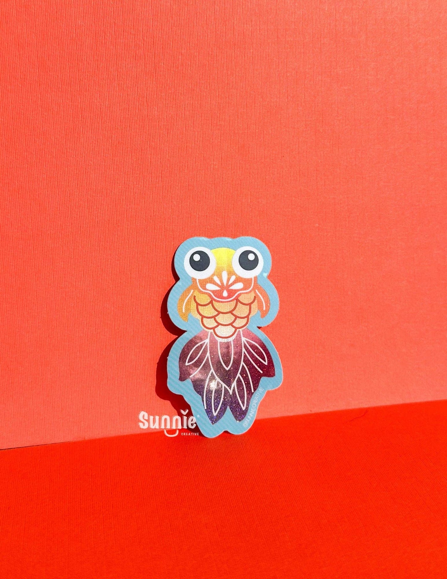Gold Fish Glitter Sticker