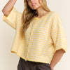 LOU - Striped Cropped Cardigan