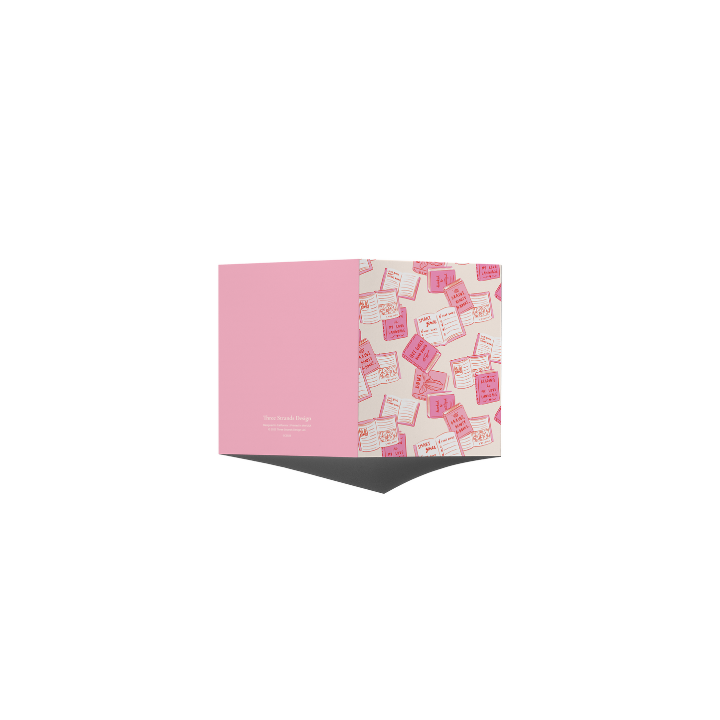 Book Lover Pink Greeting Card
