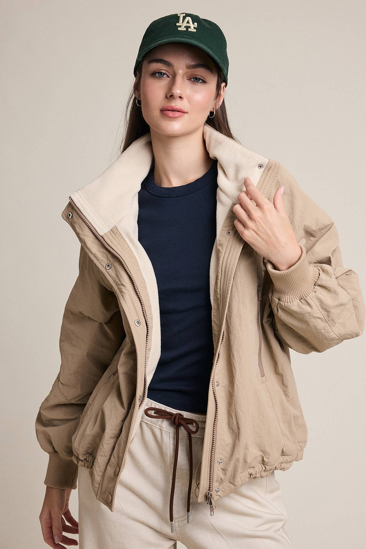 Cozy Fleece-Lined Zip & Snap Jacket