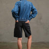 Washed Denim Bomber Jacket