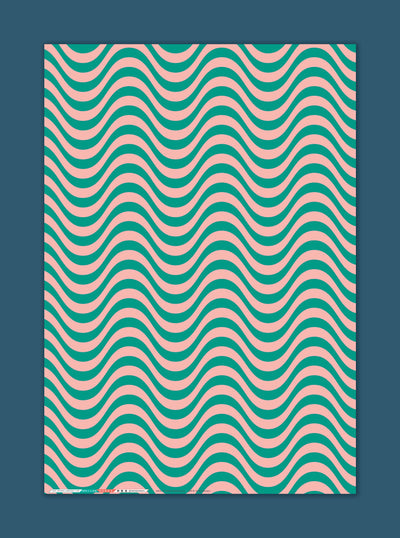 Retro Wave Pattern Gift Wrap Roll
