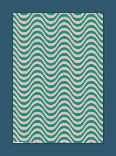Retro Wave Pattern Gift Wrap Roll