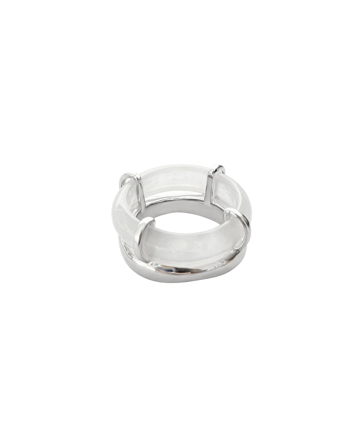 Cove White Gemstone Sculpted Ring
