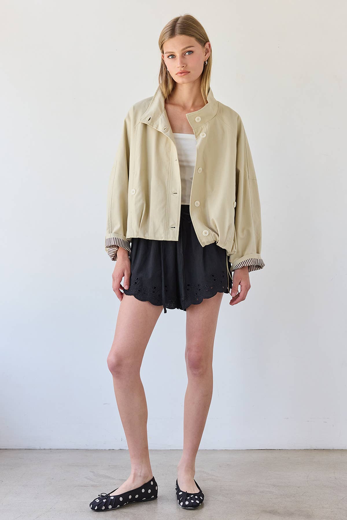 Stand Collar Button Jacket
