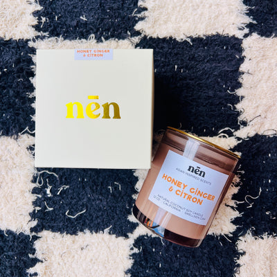 Honey Ginger Citron Wood Wick Candle 12oz.