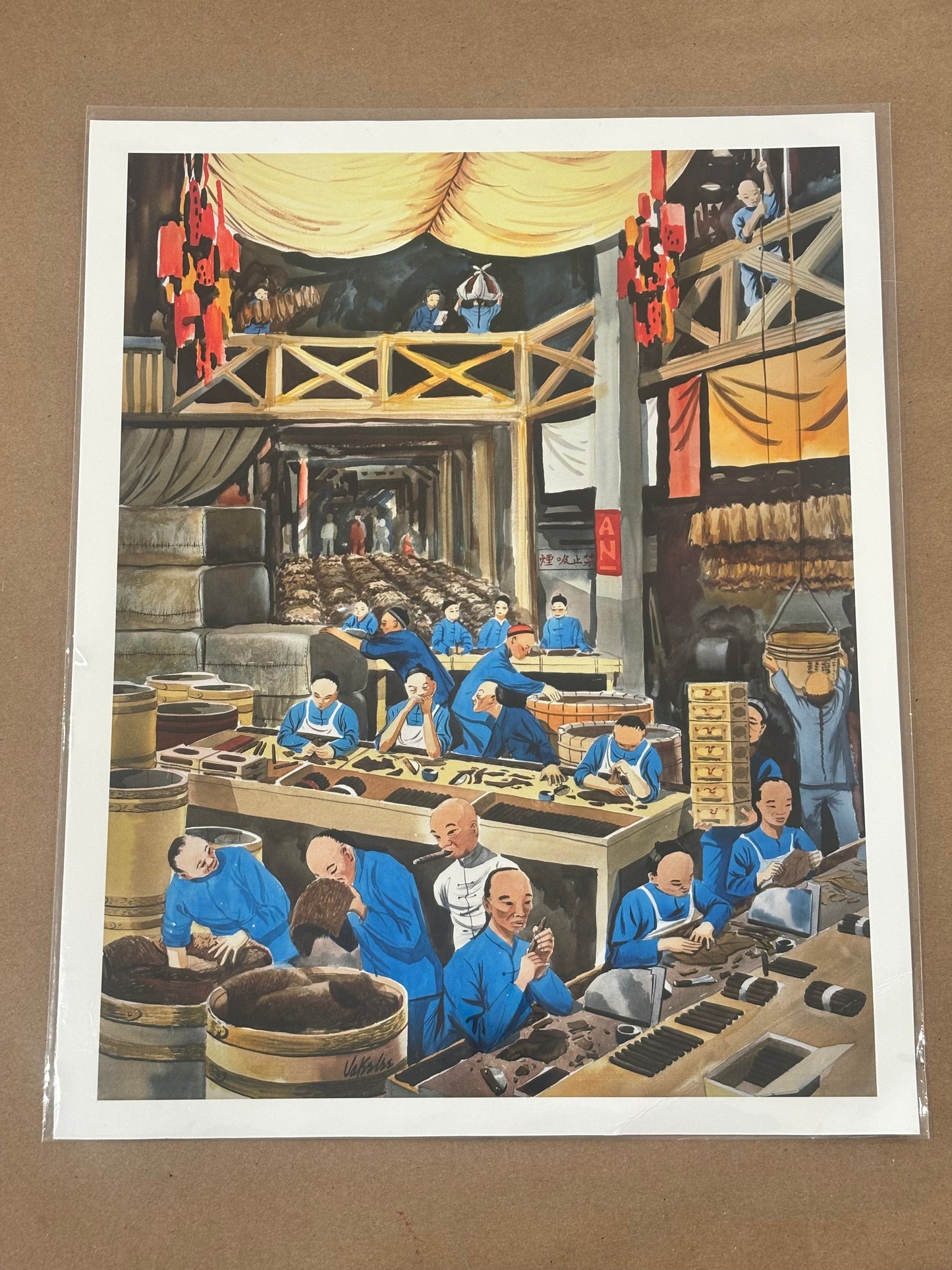 Cigar Making Factory Print