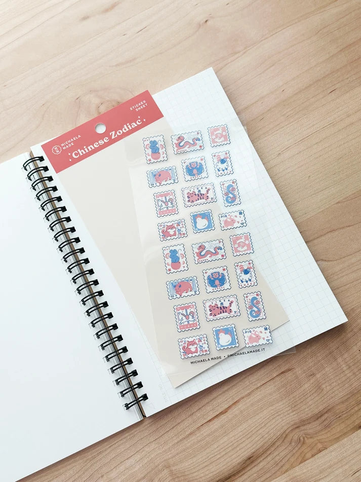 Chinese Zodiac PET Sticker Sheet