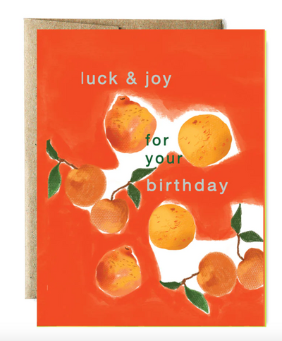 Lucky Orange Birthday Card