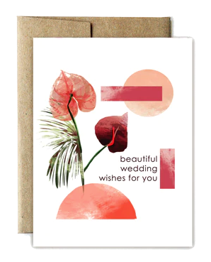 Anthurium Flowers Wedding Card