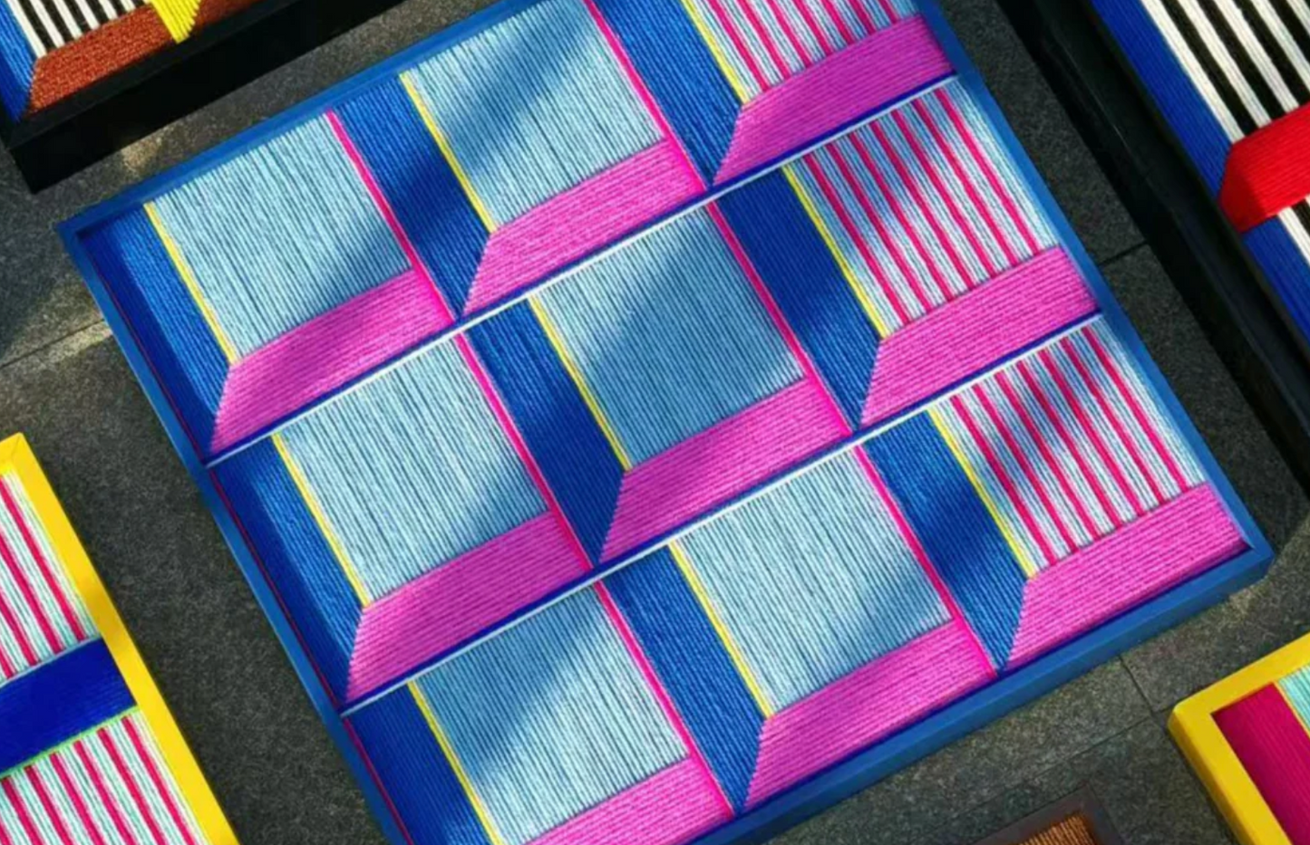 Pink Purple Yarn Art