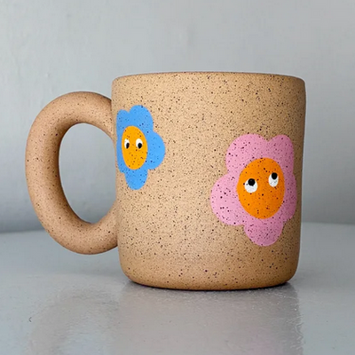 Blue & Pink Flower Mug