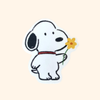 Peanuts Snoopy Drinking Water Glossy Sticker