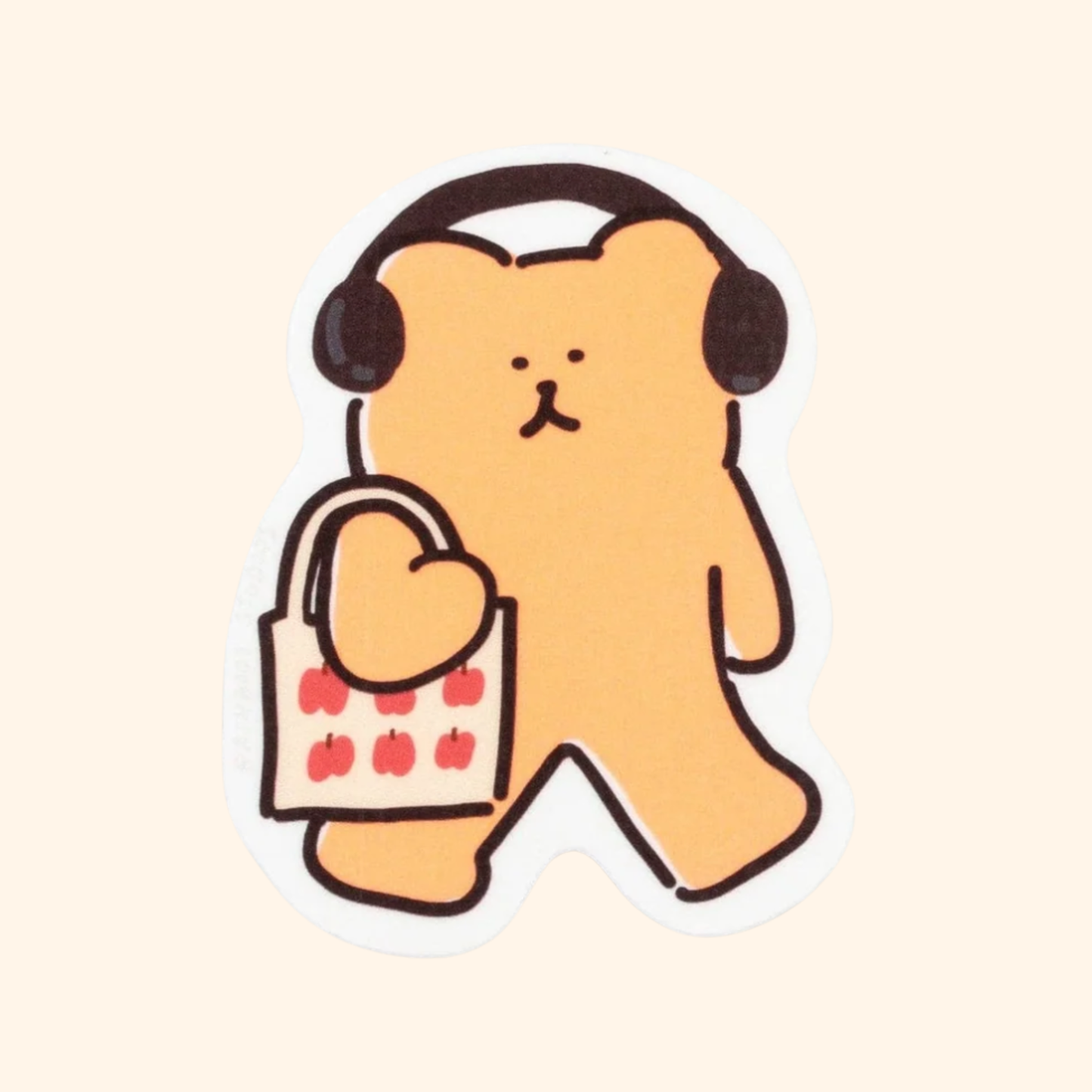 Bear with Tote and Headphones