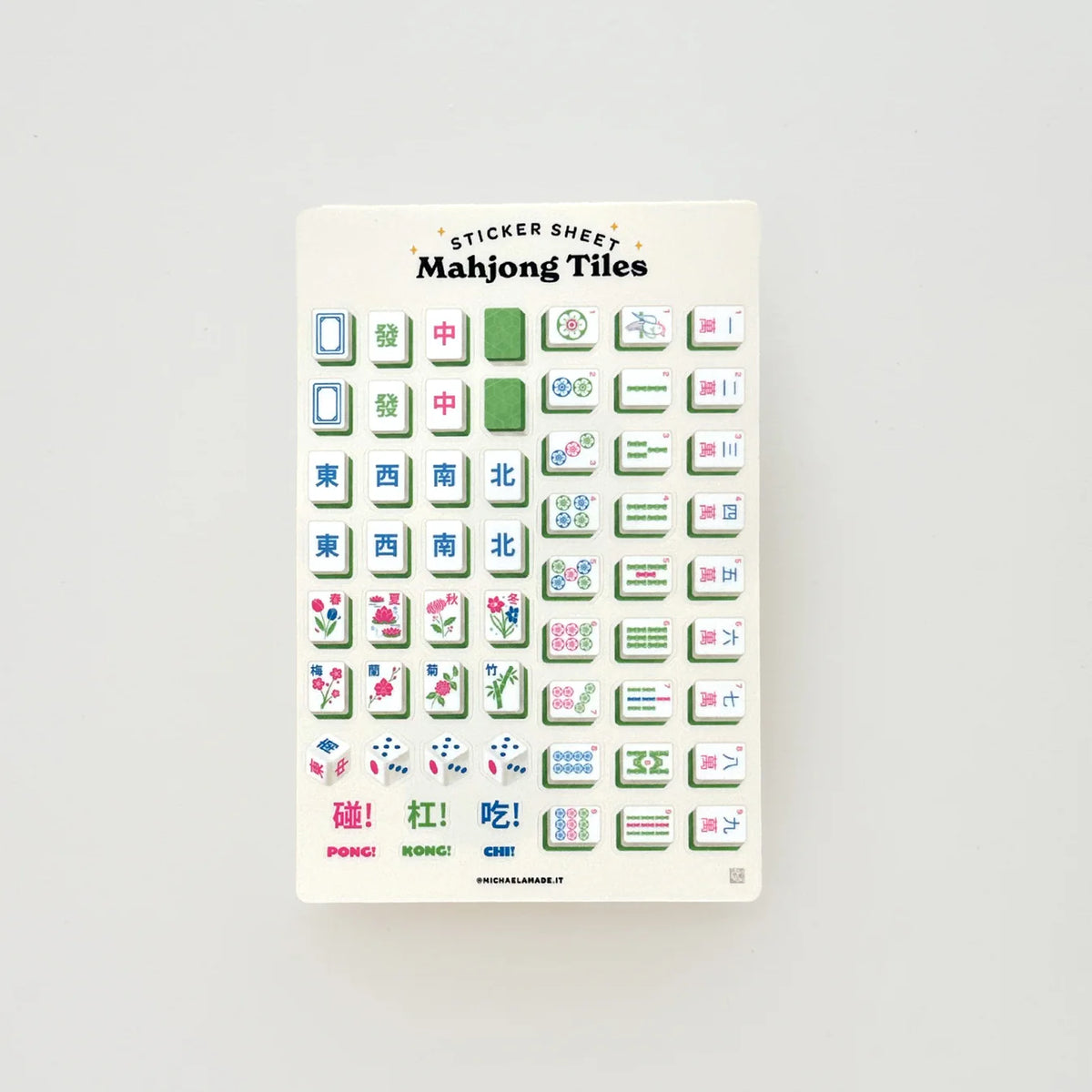 Mahjong Tiles Sticker Sheet