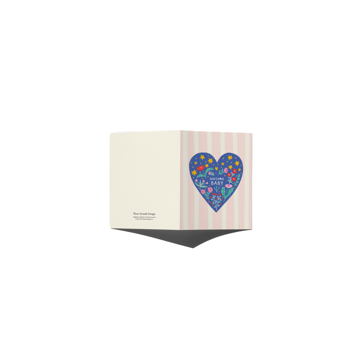 Welcome Baby Floral and Celestial Card