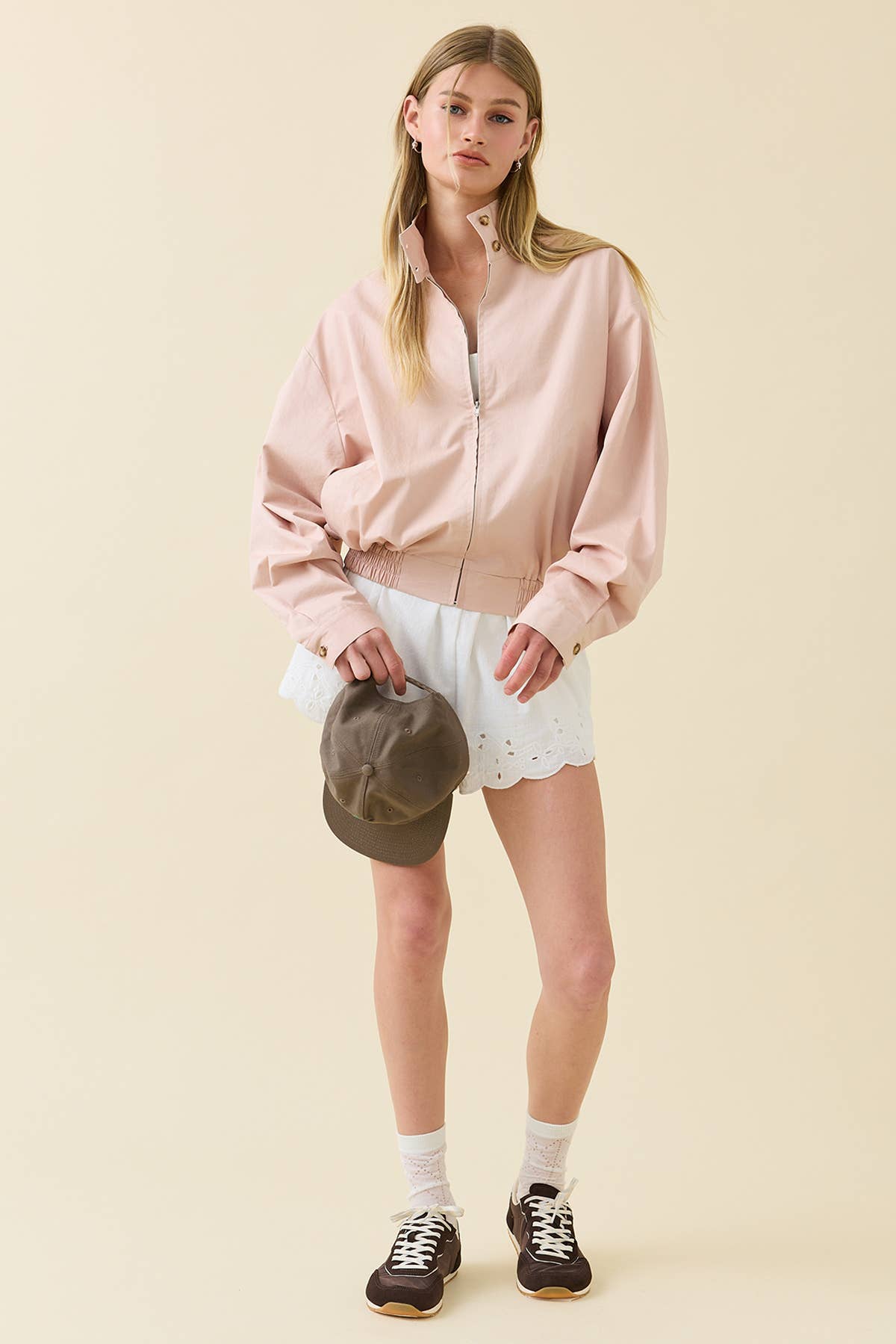 Minimal Stand Collar Zip Jacket