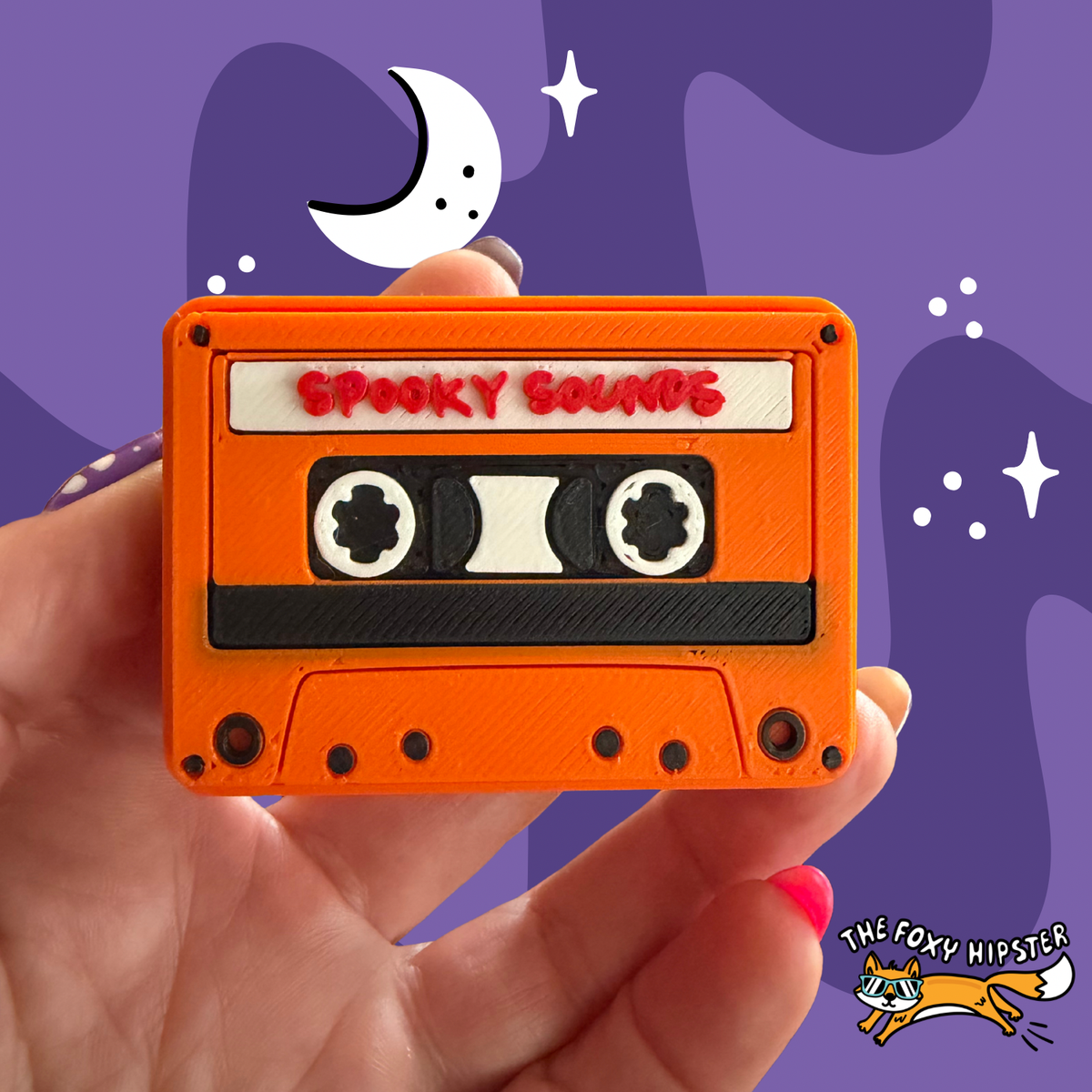 Halloween Cassette Tape Clicker Keychain