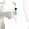 Geometric Artdeco painted wood earrings
