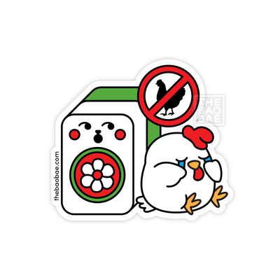 Mahjong No Chicken Hand Allowed Sticker